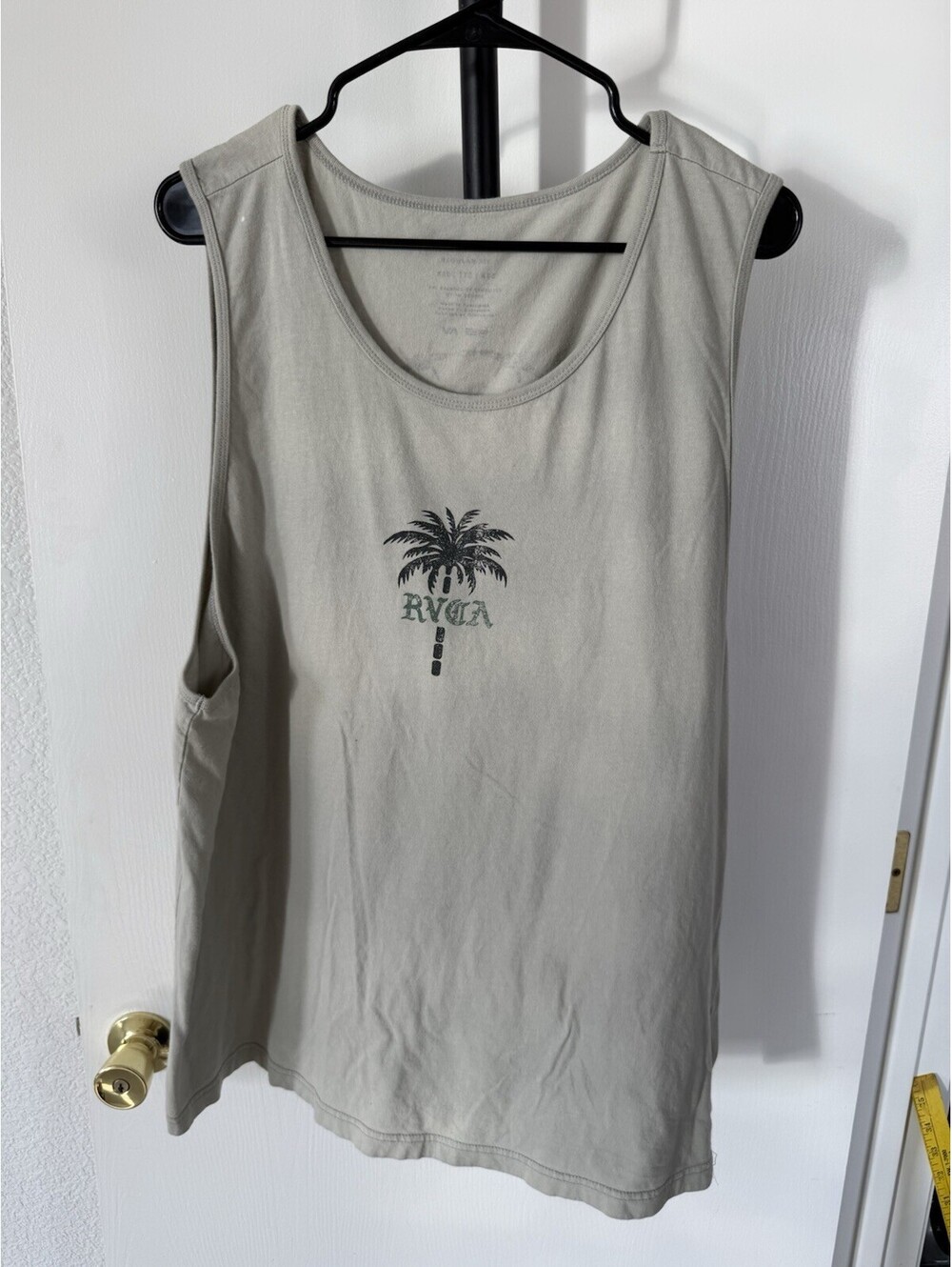 RVCA Men’s Palm Tree Tank Top Gray XXL Sleeveless Graphic Shirt